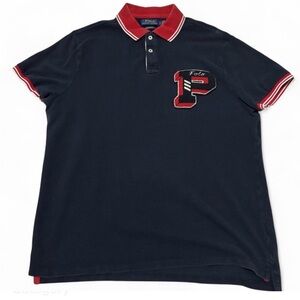 Polo Ralph Lauren New York Varsity Patch Rugby Shirt Mens Large Custom Slim Fit